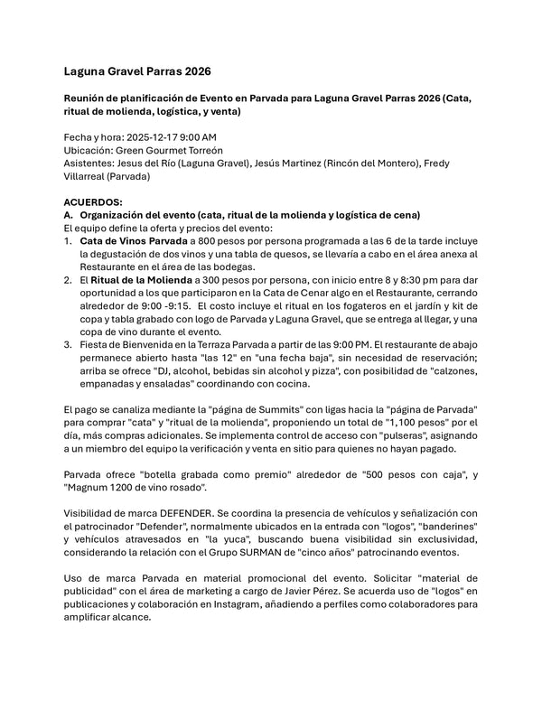 Recorrido/Cata LAGUNA GRAVEL RACE